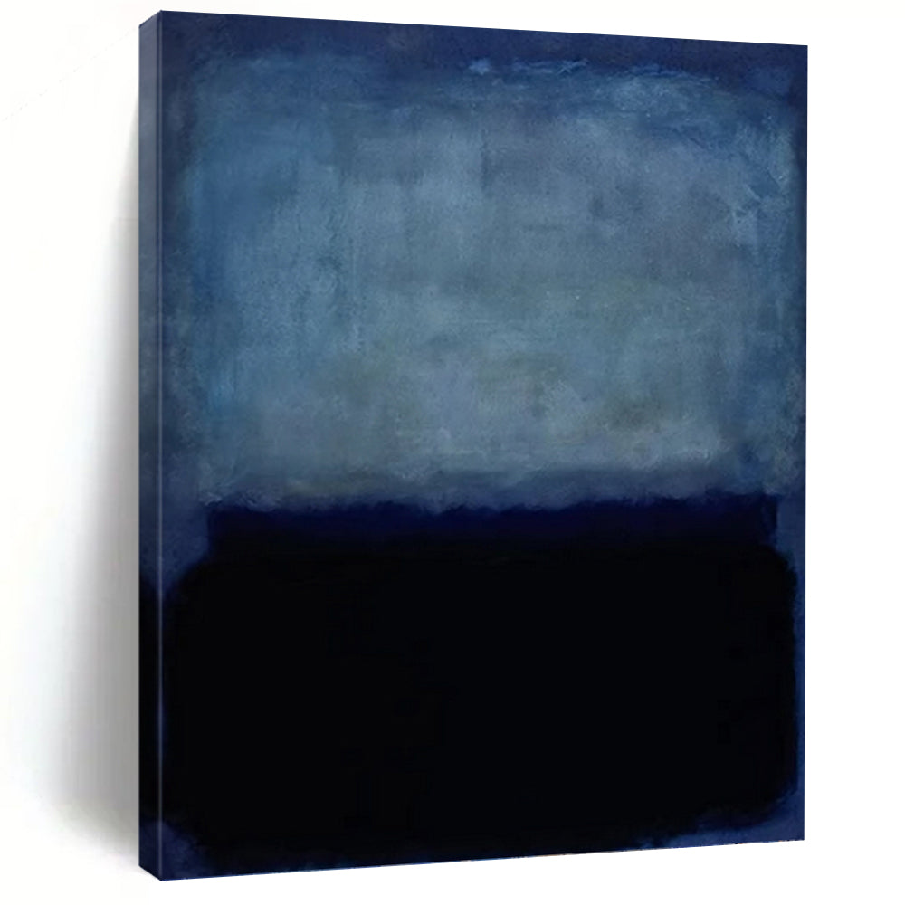 “Soft Blue & Deep Black Layers” - Rothko - Inspired Color - Field Painting On Canvas DKH1617