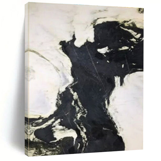 Black - White Fluid Shapes, “Ink Odyssey” - Abstract Ink Painting CT0733