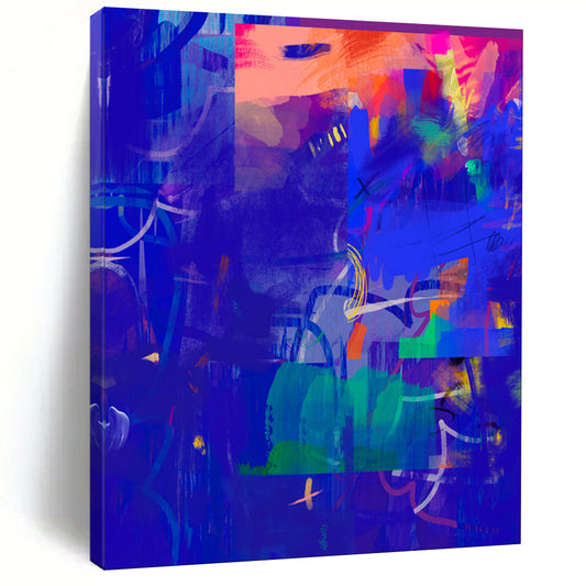 “Blue - Purple Abstract Energy” - Dynamic Abstract Art CT2007