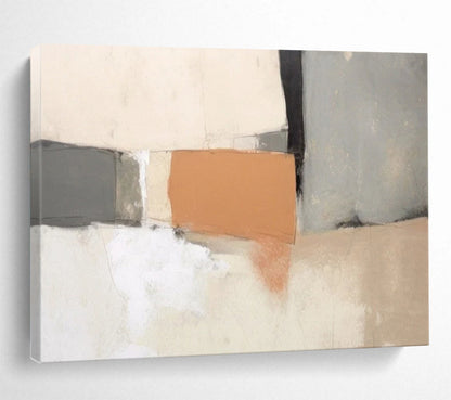 “Neutral Tones With Terracotta Accent” Abstract Painting On Canvas DLZ076