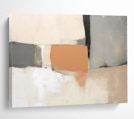 “Neutral Tones With Terracotta Accent” Abstract Painting On Canvas DLZ076