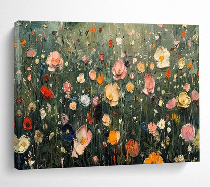 “Colorful Wildflower Meadow” - Lively Botanical Painting On Canvas DKH809