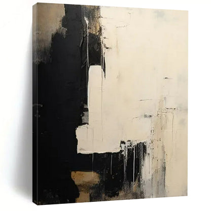 “Black & White Textured Abstract” - Abstract Painting On Canvas CT2362
