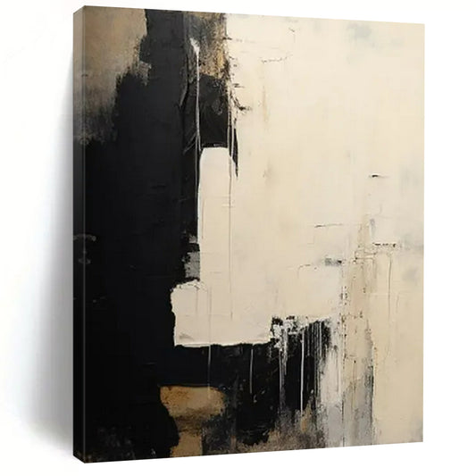 “Black & White Textured Abstract” - Abstract Painting On Canvas CT2362