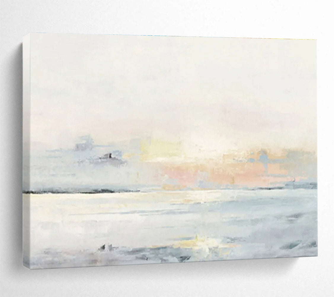 “Abstract Coastal Sunrise” Abstract Impressionist Painting On Canvas DKH406