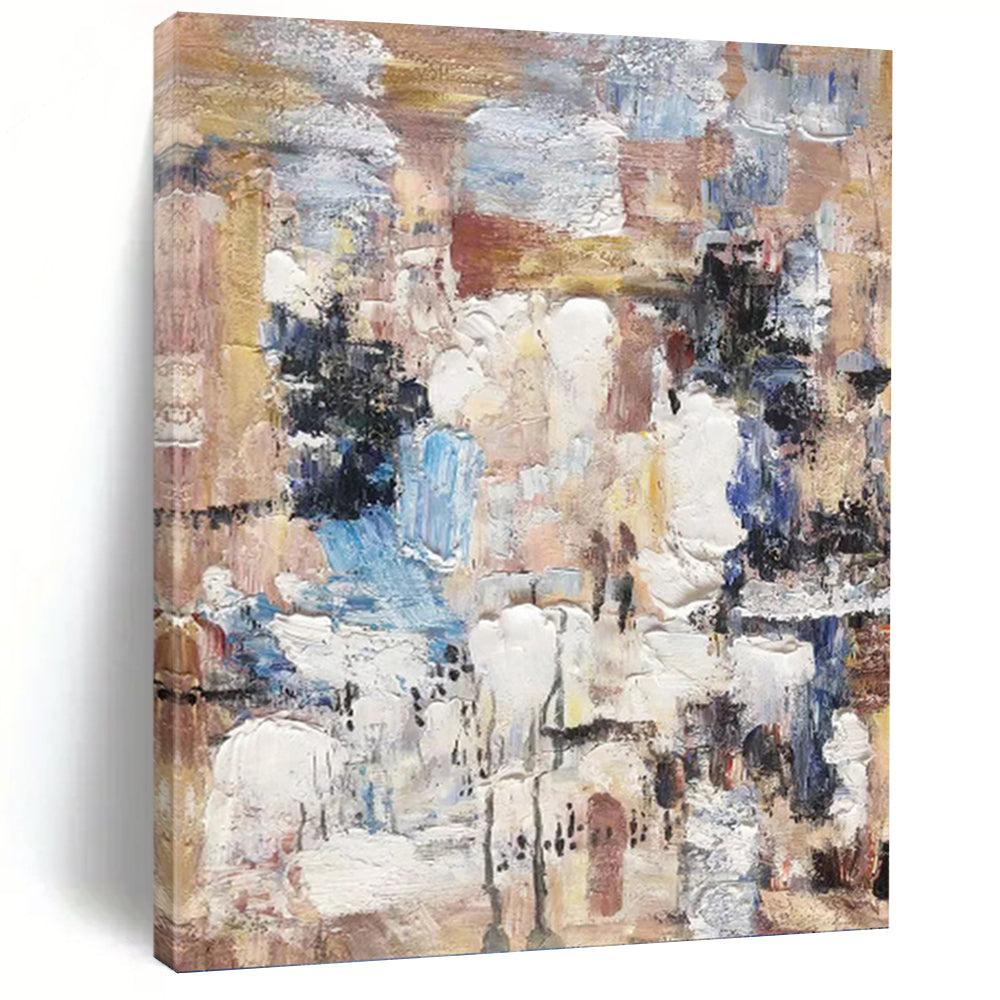 Muted Abstract Layers - Abstract Impasto Painting On Canvas DKH1303