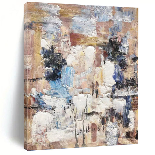 Muted Abstract Layers - Abstract Impasto Painting On Canvas DKH1303