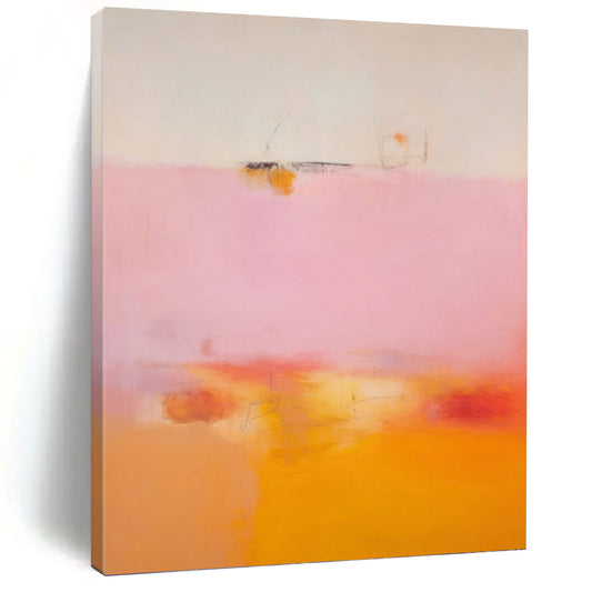 “Pink & Orange Subtle Abstract Field” Painting On Canvas DKH0992