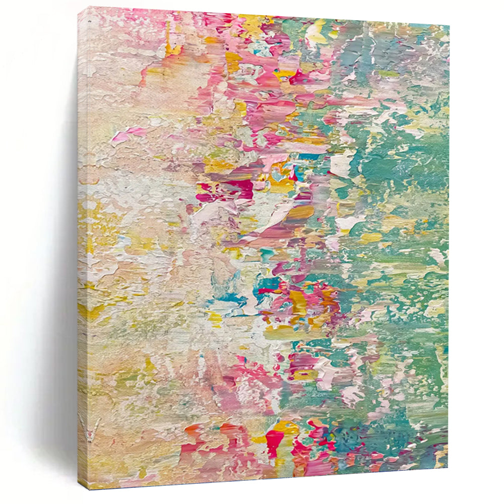 “Pastel Color Fusion” - Impressionist - Inspired Abstract Painting On Canvas DKH1683