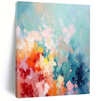 “Pastel Patchwork Sky” – Impasto Abstract Art CT1031