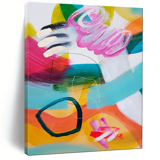 Vibrant Strokes, Dynamic Forms - "Color Carnival" - Abstract Acrylic Painting CT1824