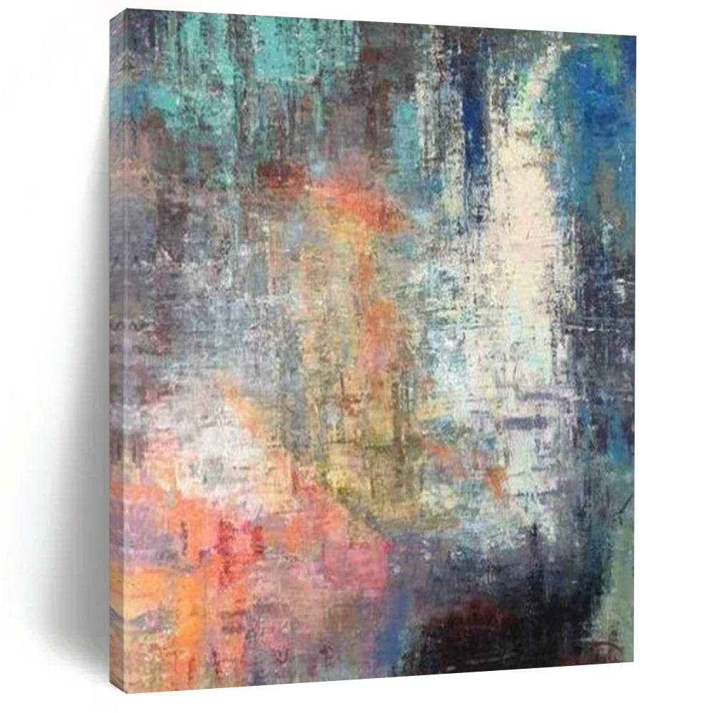 “Colorful, Textured Abstract Mosaic” - Abstract Painting On Canvas CT2327