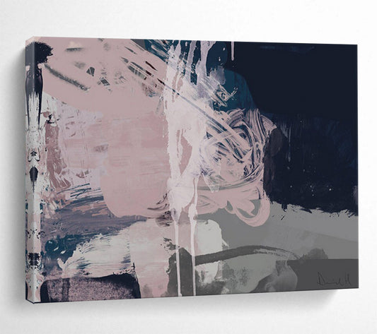 “Pink - Purple Abstract Layers” Modern Abstract Painting On Canvas DLZ142