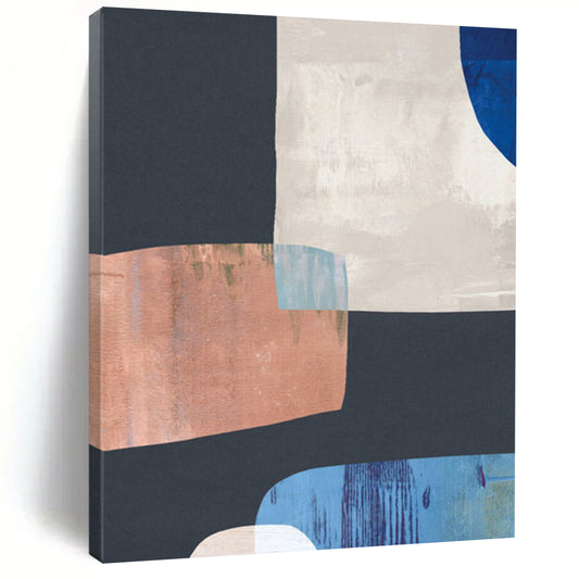“Geometric Color Block Abstract” - Minimalist Geometric Abstract Painting On Canvas DTP200