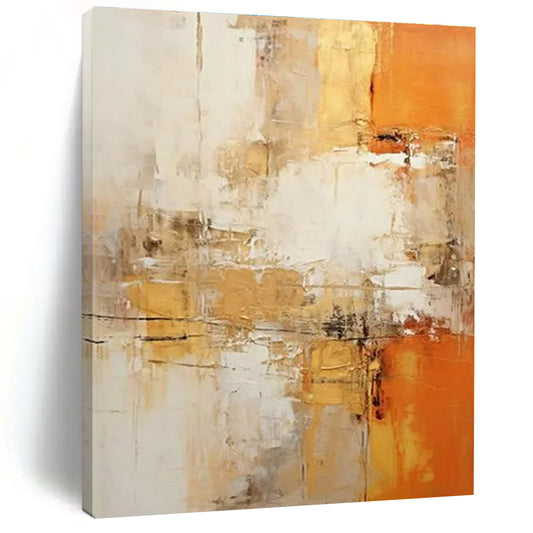 “Gold - Orange - Beige Abstract Textures” ，Abstract Acrylic Painting CT0817