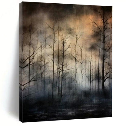 Dark Forest Silhouettes - Moody Landscape Art CT1204