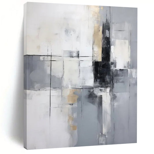 “Neutral Geometric Abstraction” - Minimalist Abstract Painting On Canvas DTP138