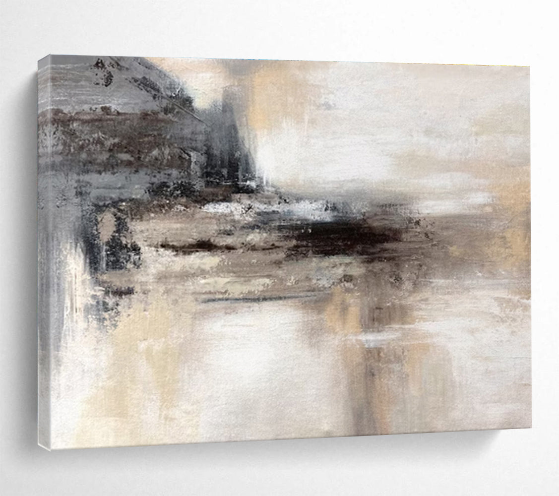 Neutral Tones Abstract Landscape Painting On Canvas DKH282