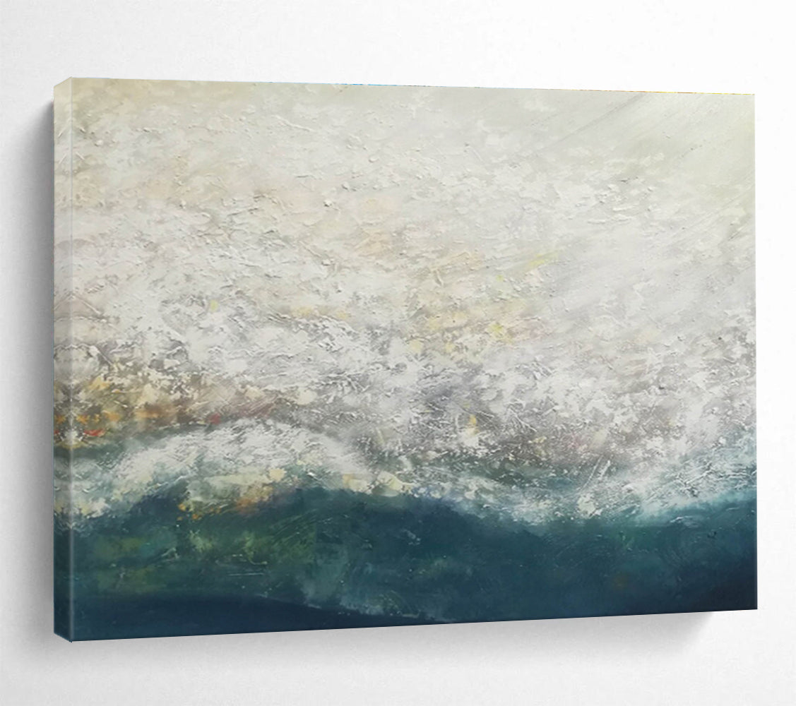 Serene Textured Seascape Painting On Canvas DKH298
