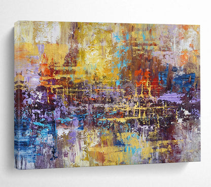 Colorful Abstract “Lively Urban Impression” Painting On Canvas DKH154