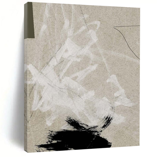 “Textured Monochrome Sketch” - Modernist Mixed - Media Art On Paper DTP168