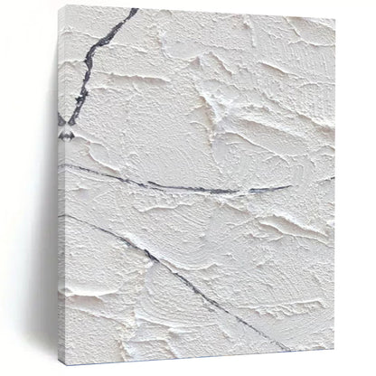 “White Plaster - Like Textures” - Minimalist Abstract Painting On Canvas DKH1673