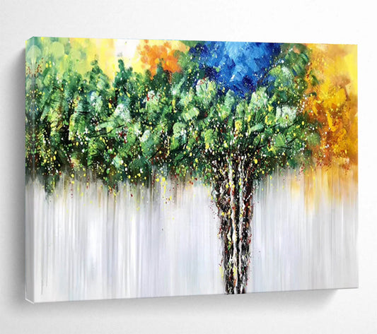 Colorful Canopy Vibrant Tree Abstract Painting On Canvas DKH176