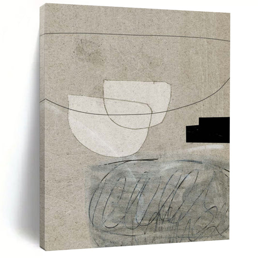 “Minimalist Collage Sketch” - Modernist Mixed - Media Art On Paper DTP167