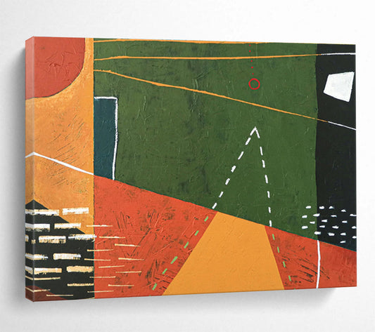 “Colorful Geometric Pathways” Abstract Acrylic Painting On Canvas DKH558