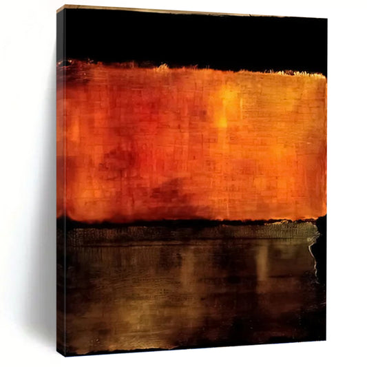 “Orange & Brown Textured Abstraction” - Textured Abstract Painting On Canvas DKH1612