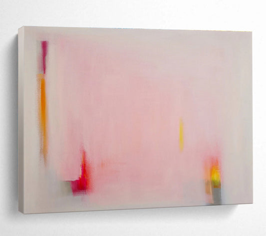 Minimalist Pink Abstract - Subtle Color Accents and Calm Composition Painting On Canvas DKH057