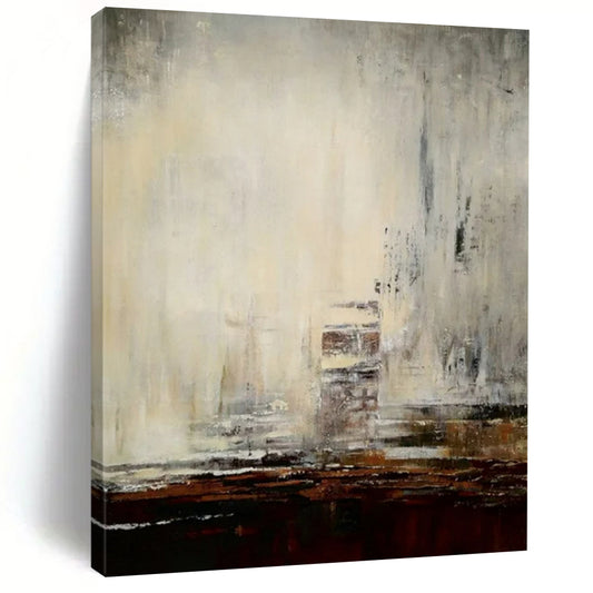 Abstract Cityscape in Muted Tones - Cityscape - Inspired Abstract Painting On Canvas CT2301