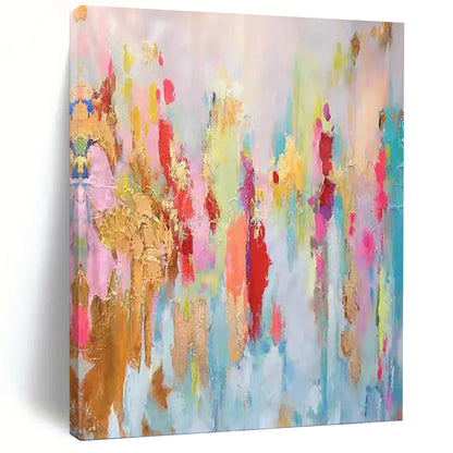 Pastel Rainbow Abstract Bursts - Abstract Painting On Canvas DKH1340