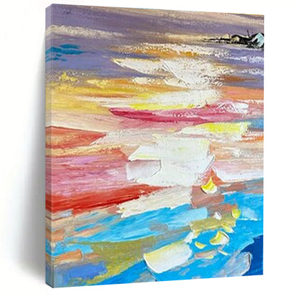 Colorful Sunset - like Blends, “Twilight Rhapsody” - Abstract Landscape Oil Painting CT0724