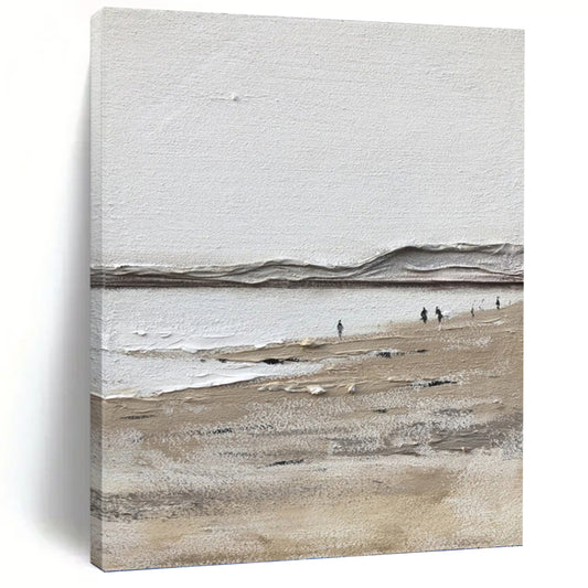 “Textured Beach Scene” - Impressionist - Style Landscape Painting On Canvas DKH1674