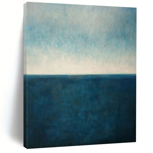 “Blue & White Minimalist Seascapes” - Landscape - Inspired Abstract Painting On Canvas CT2326