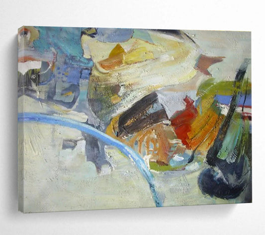 “Colorful Abstract Forms” - Playful Abstract Painting On Canvas DKH845