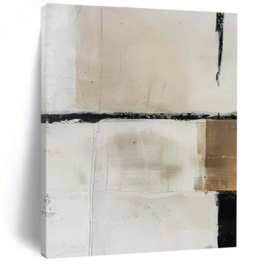 Beige & Black Textured Blocks - "Subtle Structure" - Abstract Textured Painting CT1475