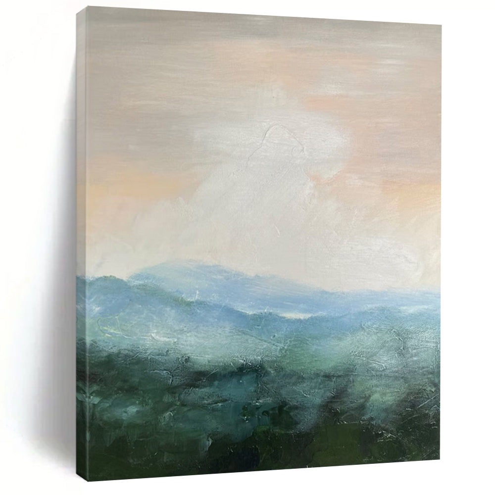 “Soft Tonal Mountainscape” - Impressionist Landscape Painting On Canvas DTP010