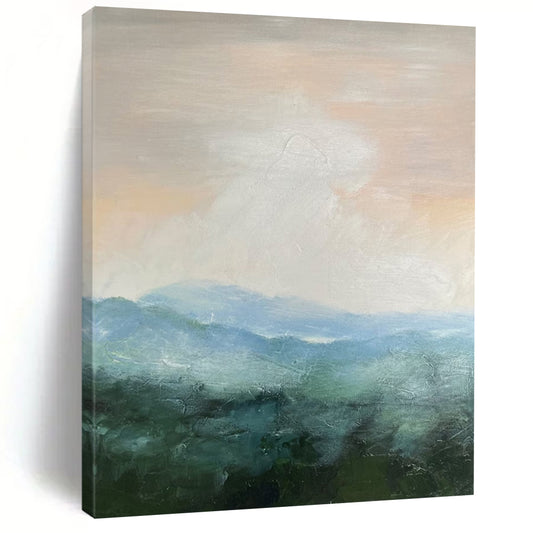 “Soft Tonal Mountainscape” - Impressionist Landscape Painting On Canvas DTP010