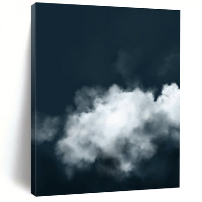“Dark Sky & Clouds” - Dark Blue, White Photographic Art On Canvas DTP233