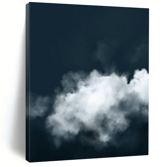 “Dark Sky & Clouds” - Dark Blue, White Photographic Art On Canvas DTP233