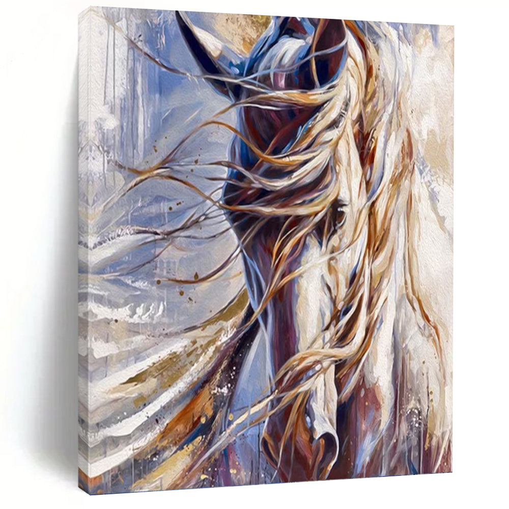“Wild - Mane Horse” - Dynamic Equine Oil Painting On Canvas DKH1653