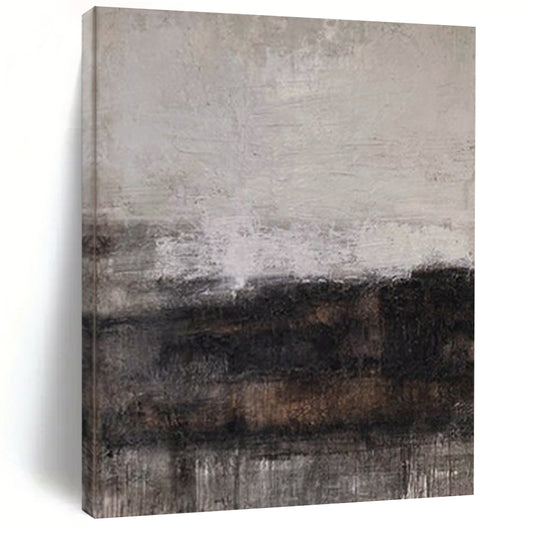 “Gray - Black Textured Horizons Repeat” – Abstract Repeat Landscape Art CT0983