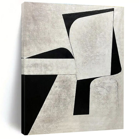 “Black and White Geometric Forms”，Abstract Minimalist Style CT0671