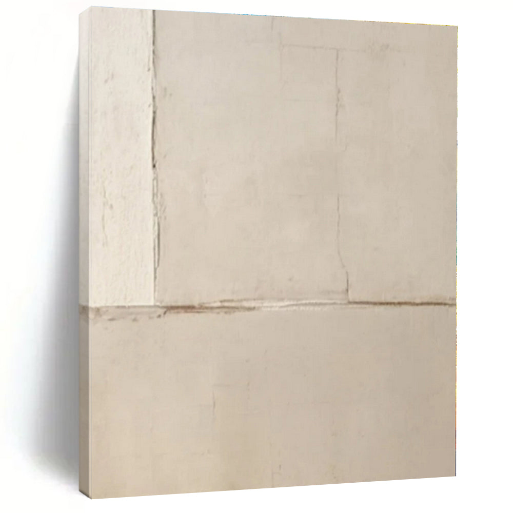 Cracked Beige Plaster - Textural Abstract Plaster & Paint On Canvas CT1304