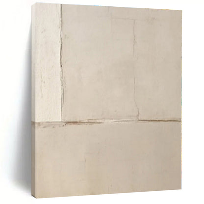 Cracked Beige Plaster - Textural Abstract Plaster & Paint On Canvas CT1304