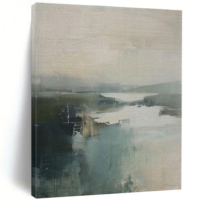 Muted Landscape - like Blurs, “Misty Morning Calm” - Abstract Landscape Oil Painting CT0740