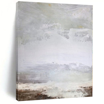 “Soft Gray Abstract Horizon” – Abstract Landscape Painting CT1149