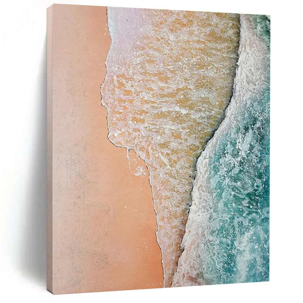 “Aerial Beach View” - Impressionist Landscape Painting On Canvas DTP044
